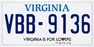VA license plate VBB9136