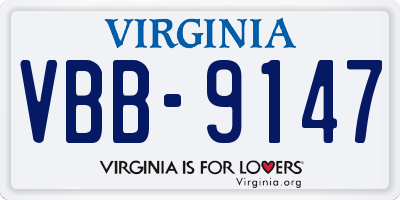 VA license plate VBB9147