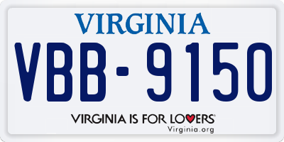 VA license plate VBB9150