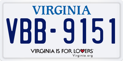 VA license plate VBB9151