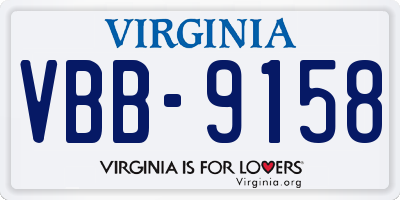 VA license plate VBB9158