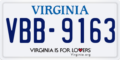 VA license plate VBB9163
