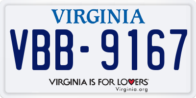 VA license plate VBB9167