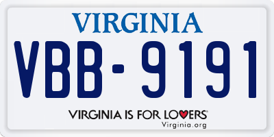 VA license plate VBB9191