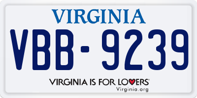 VA license plate VBB9239