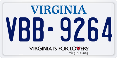 VA license plate VBB9264