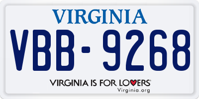 VA license plate VBB9268