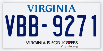 VA license plate VBB9271