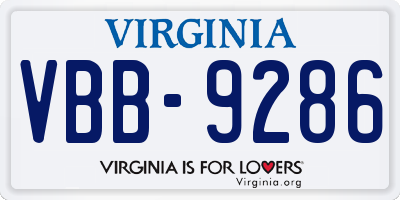 VA license plate VBB9286