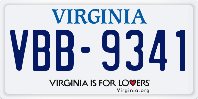 VA license plate VBB9341