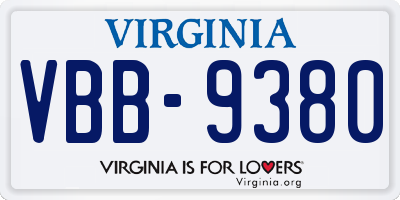 VA license plate VBB9380