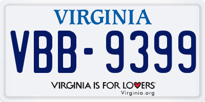 VA license plate VBB9399