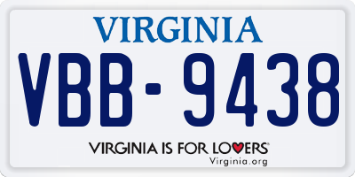 VA license plate VBB9438