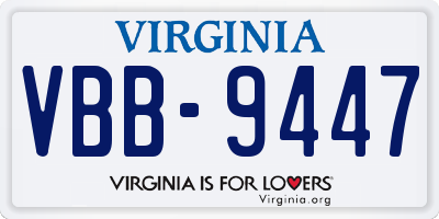VA license plate VBB9447