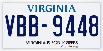 VA license plate VBB9448