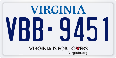 VA license plate VBB9451