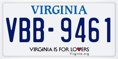VA license plate VBB9461