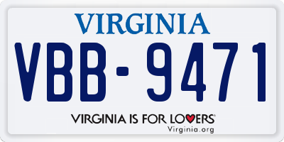 VA license plate VBB9471