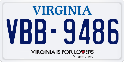 VA license plate VBB9486