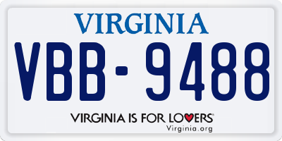 VA license plate VBB9488