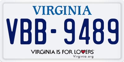 VA license plate VBB9489