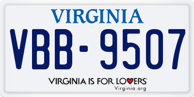 VA license plate VBB9507