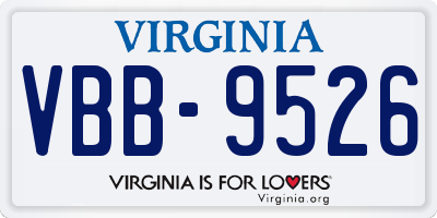 VA license plate VBB9526