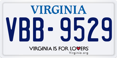 VA license plate VBB9529