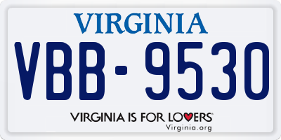 VA license plate VBB9530