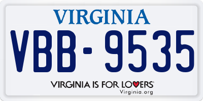 VA license plate VBB9535