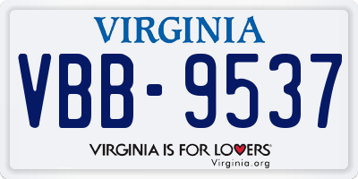 VA license plate VBB9537