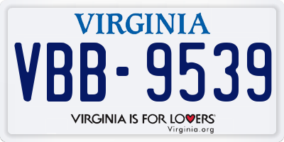 VA license plate VBB9539