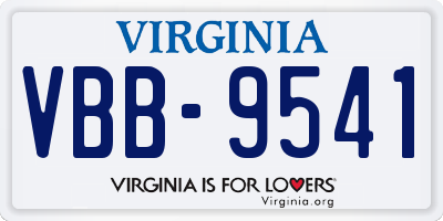 VA license plate VBB9541