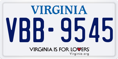 VA license plate VBB9545