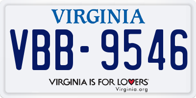 VA license plate VBB9546