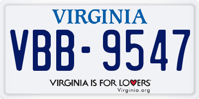 VA license plate VBB9547