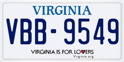 VA license plate VBB9549