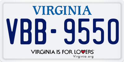 VA license plate VBB9550