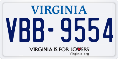 VA license plate VBB9554