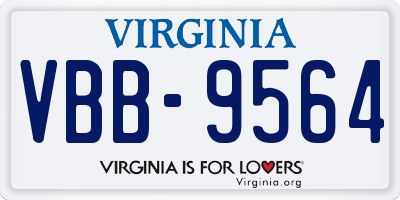 VA license plate VBB9564