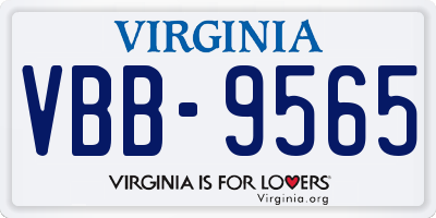 VA license plate VBB9565