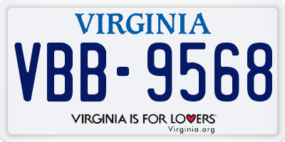 VA license plate VBB9568