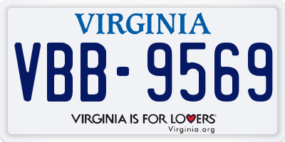 VA license plate VBB9569