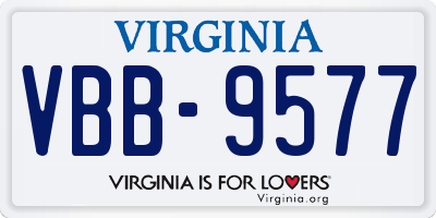VA license plate VBB9577