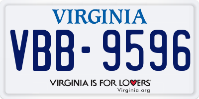 VA license plate VBB9596