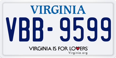VA license plate VBB9599