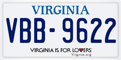 VA license plate VBB9622