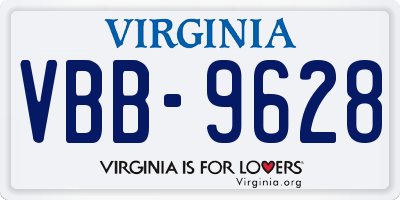 VA license plate VBB9628