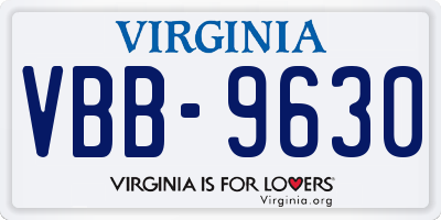 VA license plate VBB9630