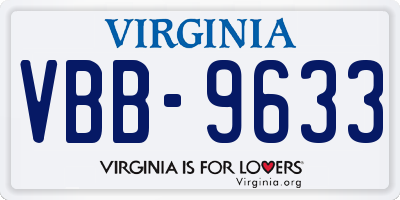 VA license plate VBB9633